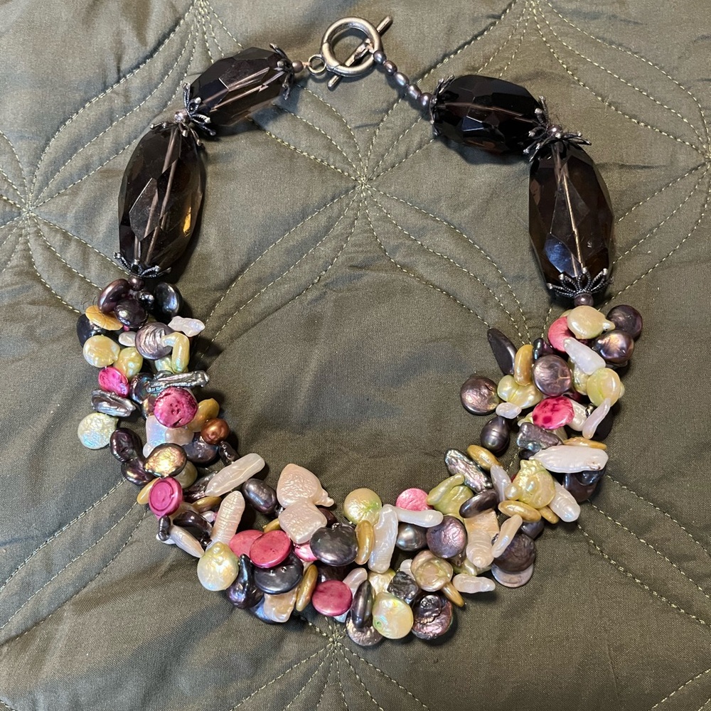“Smoky Twilight” Pearl Torsade Necklace